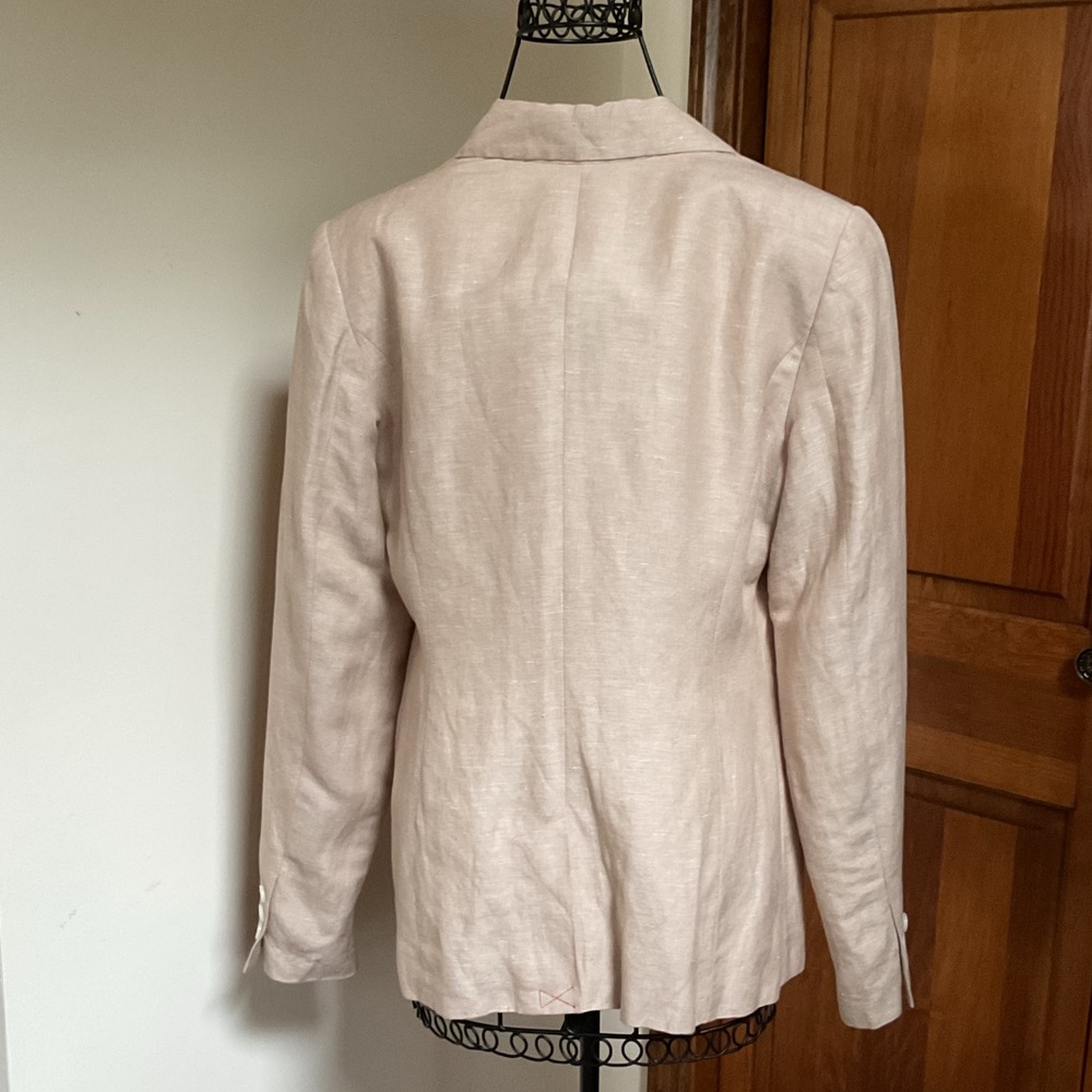 A New Day Linen Blend Double-Breasted Blazer, 8, New - Picture 3 of 7